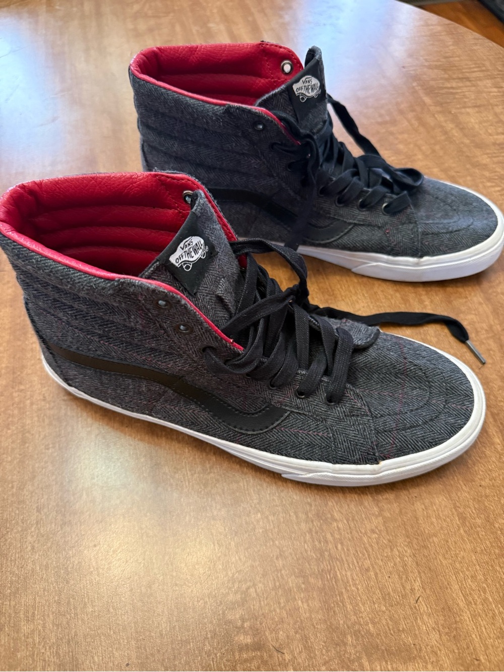 Vans Sk8-Hi Herringbone Gray/Black high top sneakers
